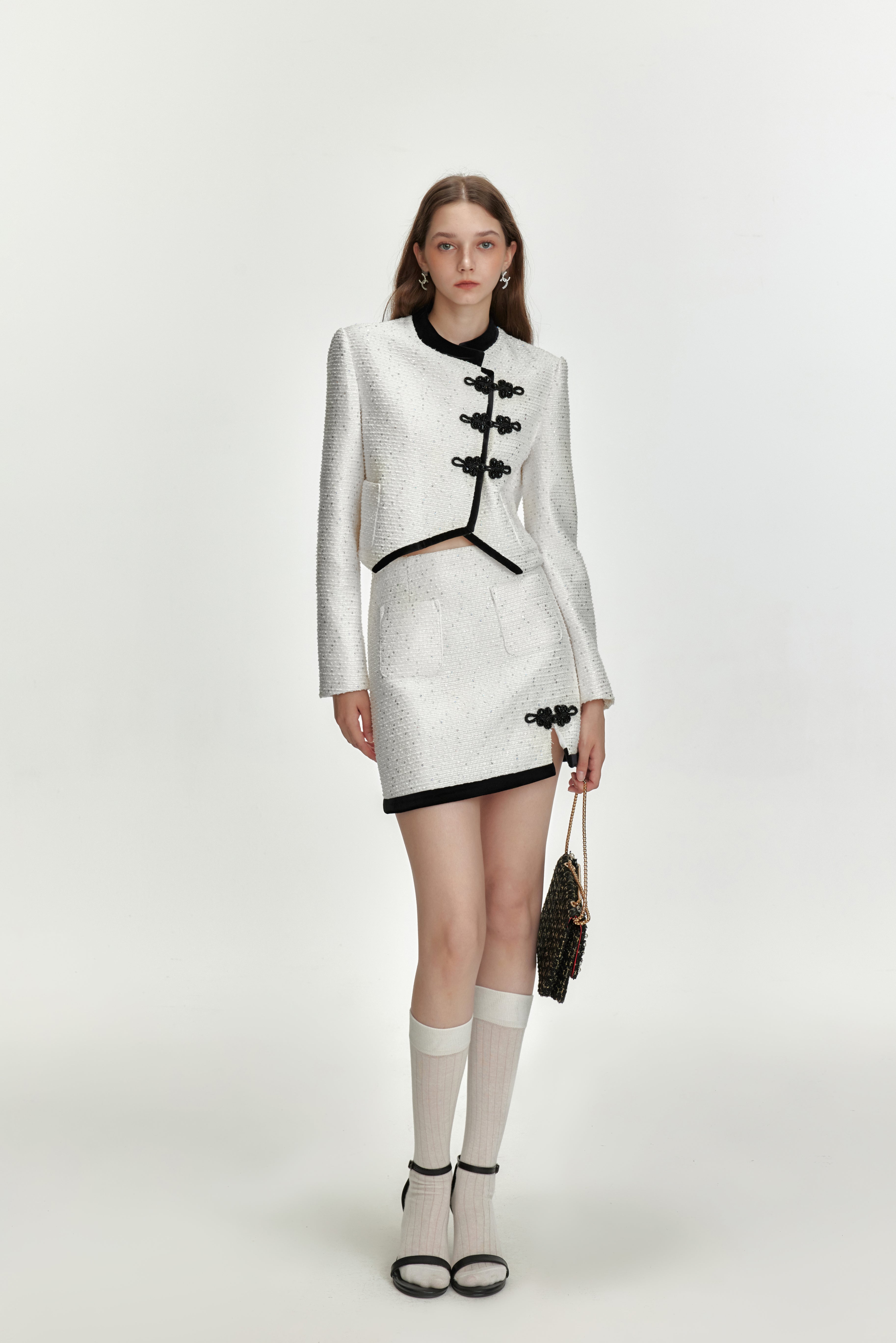 White New-Chinese Style Jacket