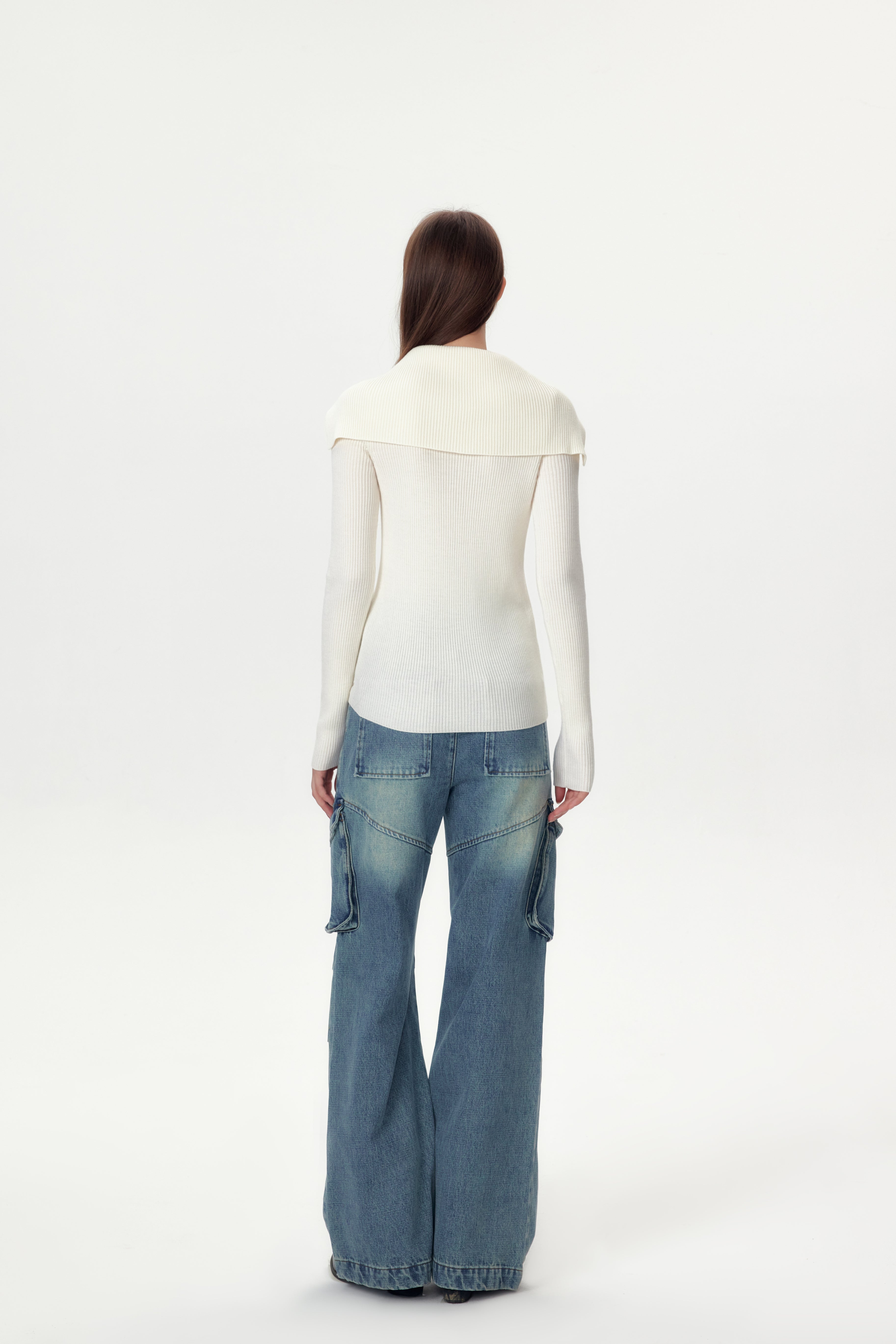 Blue Cargo Straight Jeans