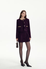 Purple Hand-sewn Diamond Chain Chanel Style Jacket
