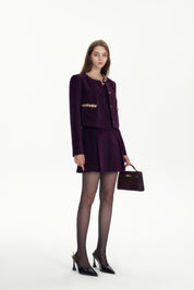Purple Hand-sewn Diamond Chain Chanel Style Jacket