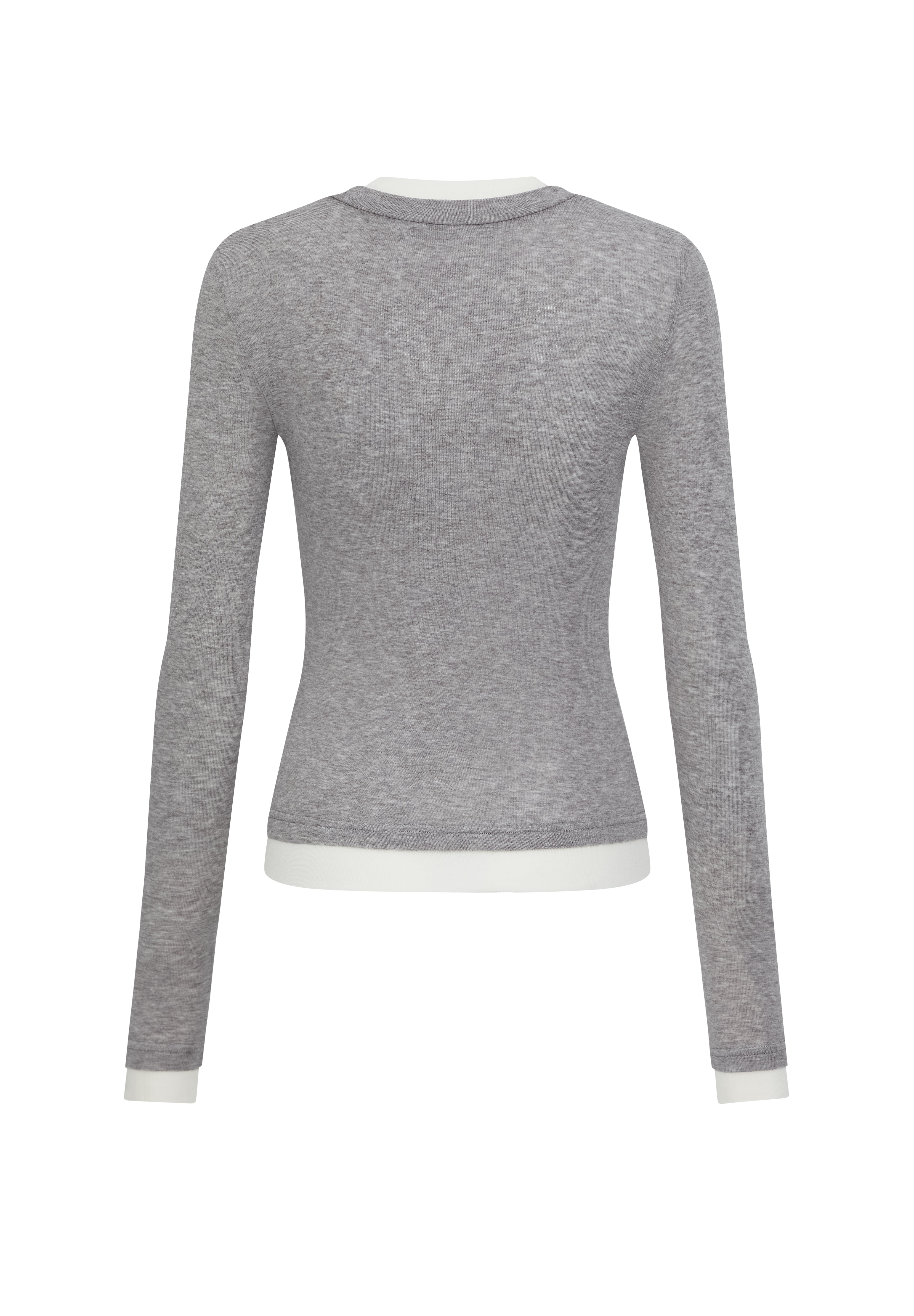 Grey Two-piece Wool Knitted T-shirt