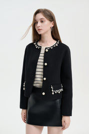 Black A-line Leather Skort