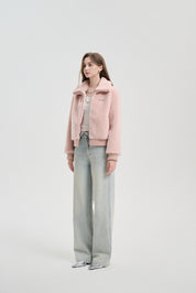 Pink Stand Collar Jacket