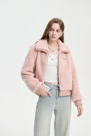 Pink Stand Collar Jacket