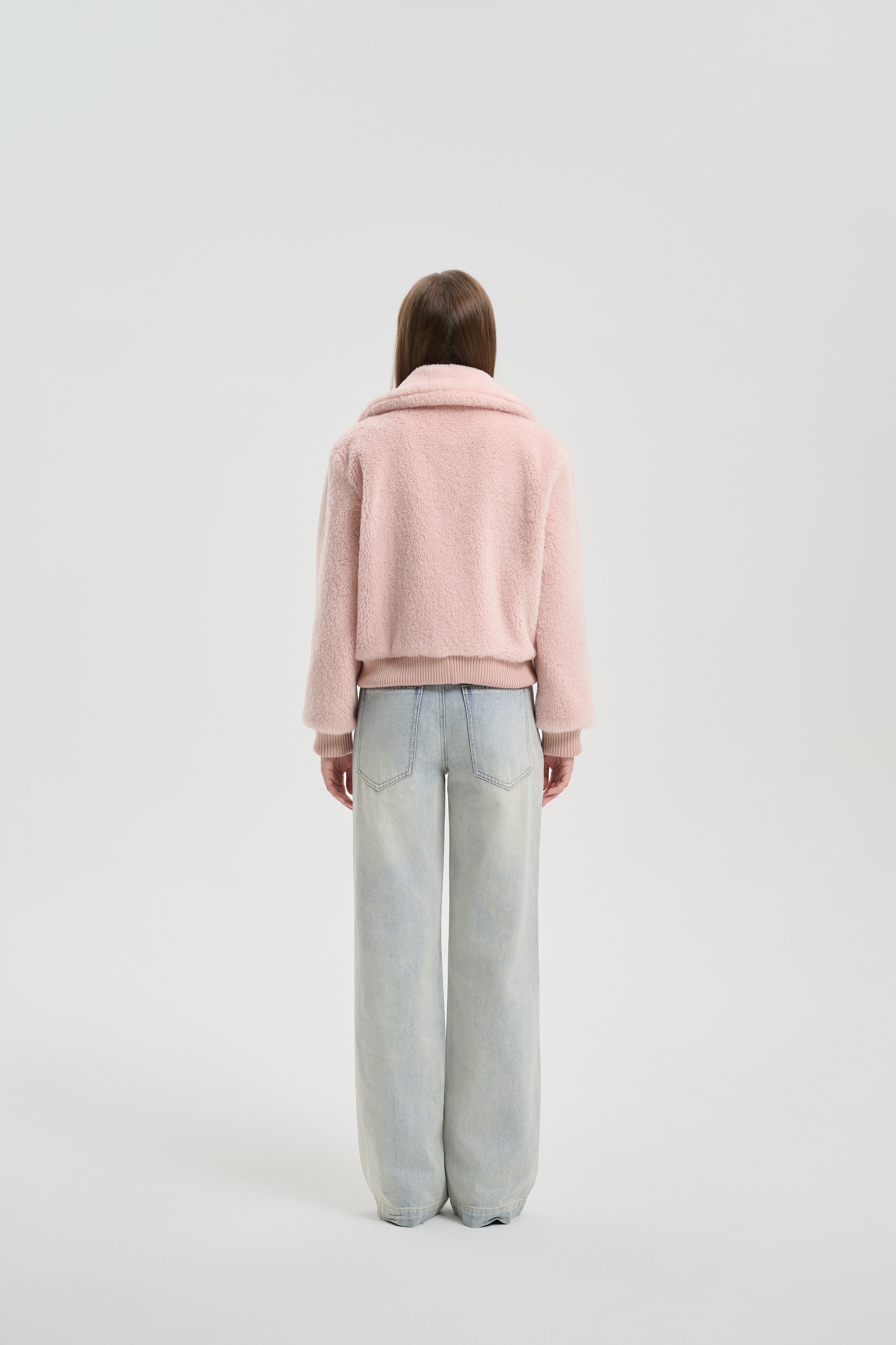 Pink Stand Collar Jacket