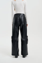 Black Retro Leather Pants