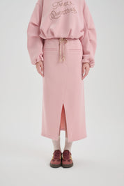 Pink Drawstring Padded Skirt