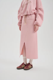 Pink Drawstring Padded Skirt