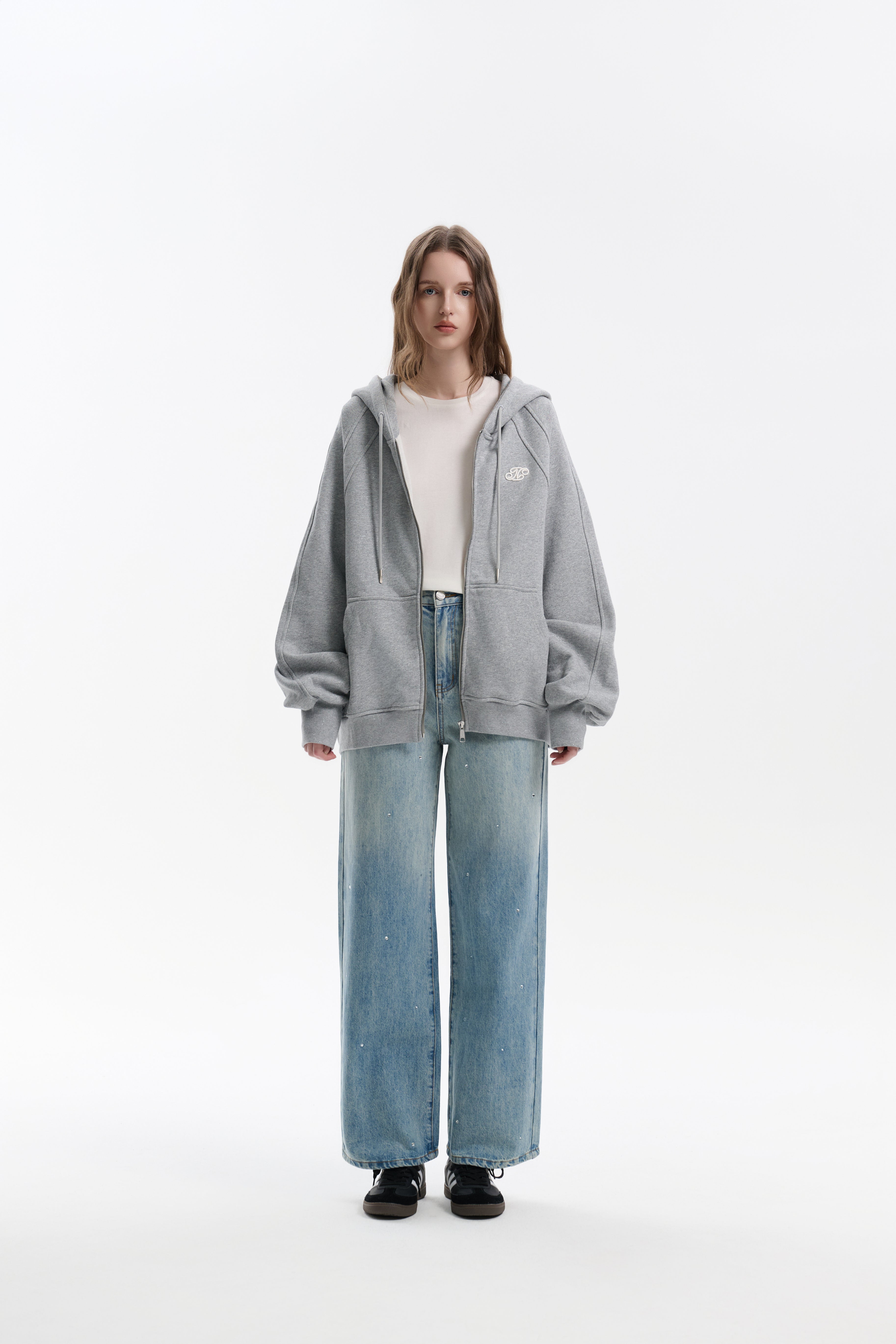 Blue Gradient Diamond Straight Jeans