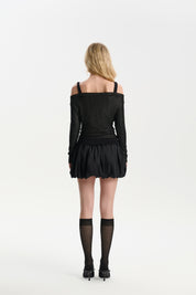 Black Flower Bud Skort