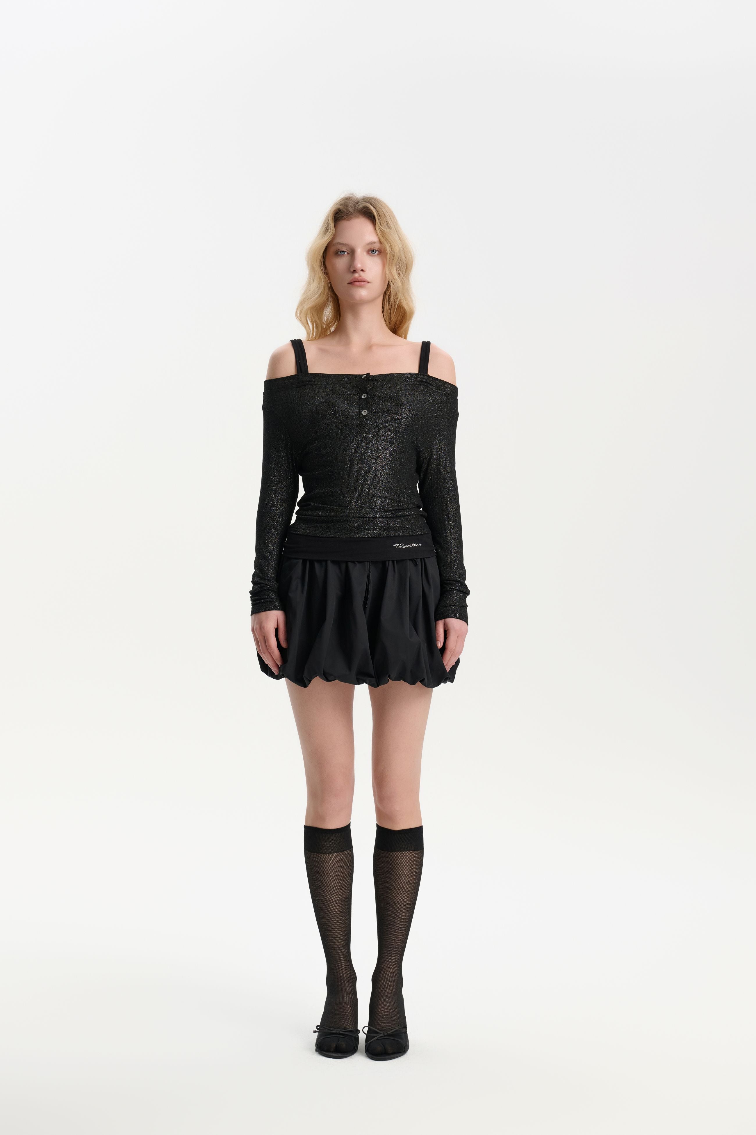 Black Flower Bud Skort