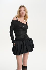 Black Flower Bud Skort