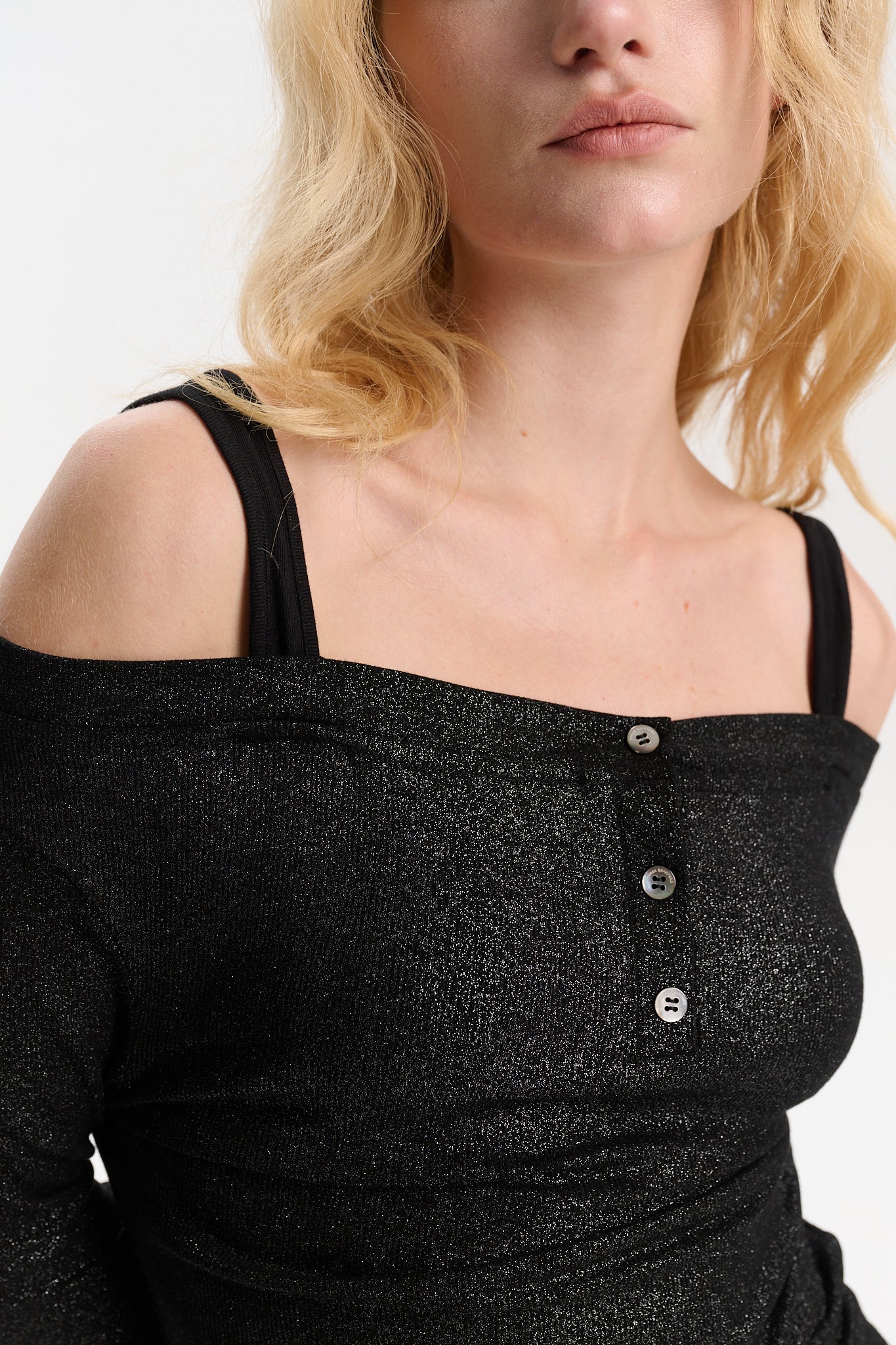Black Glitter Two-piece T-shirt