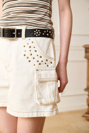 White Bronze Plated Cargo Shorts