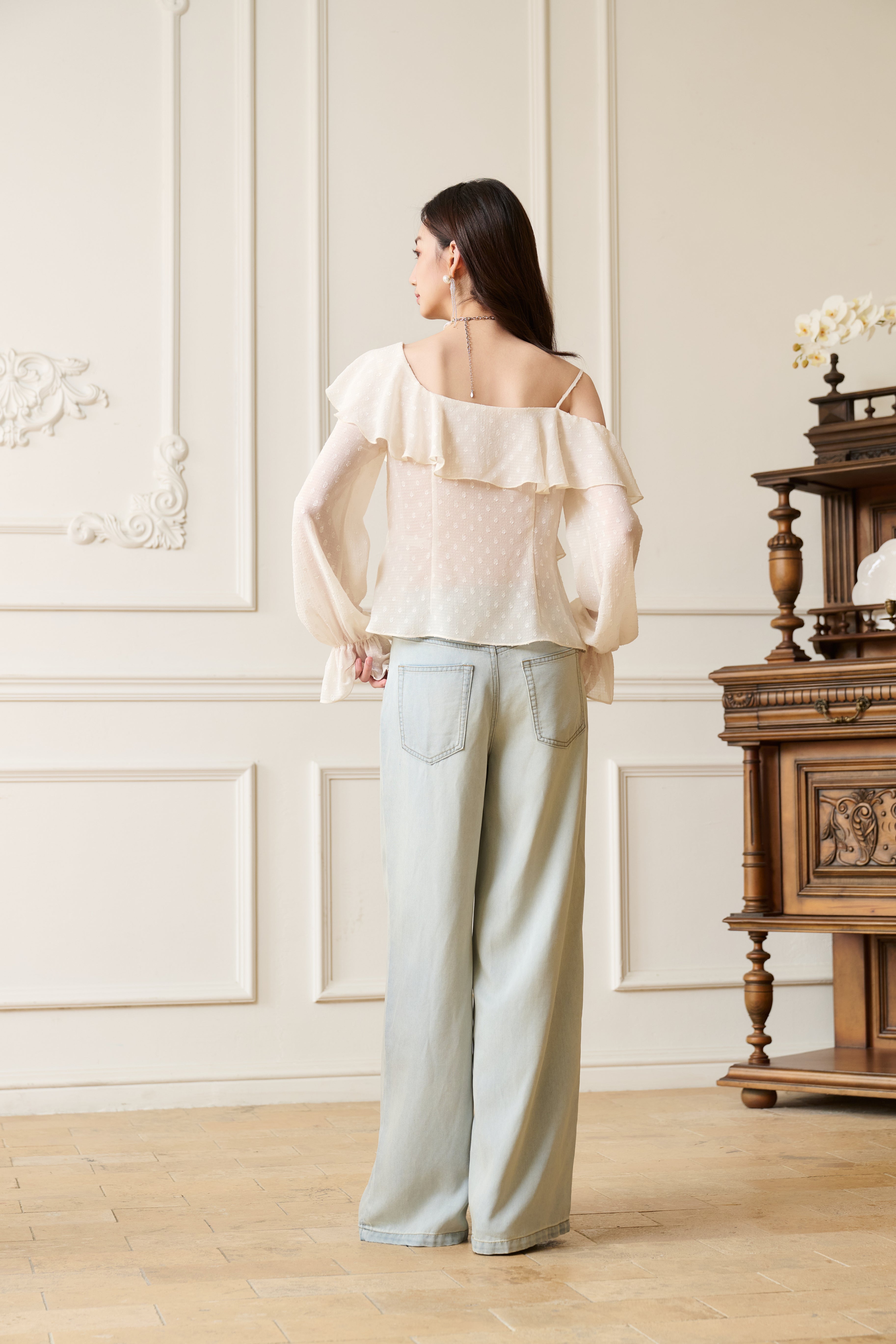 Blue Wide-Leg Tencel Denim Jeans