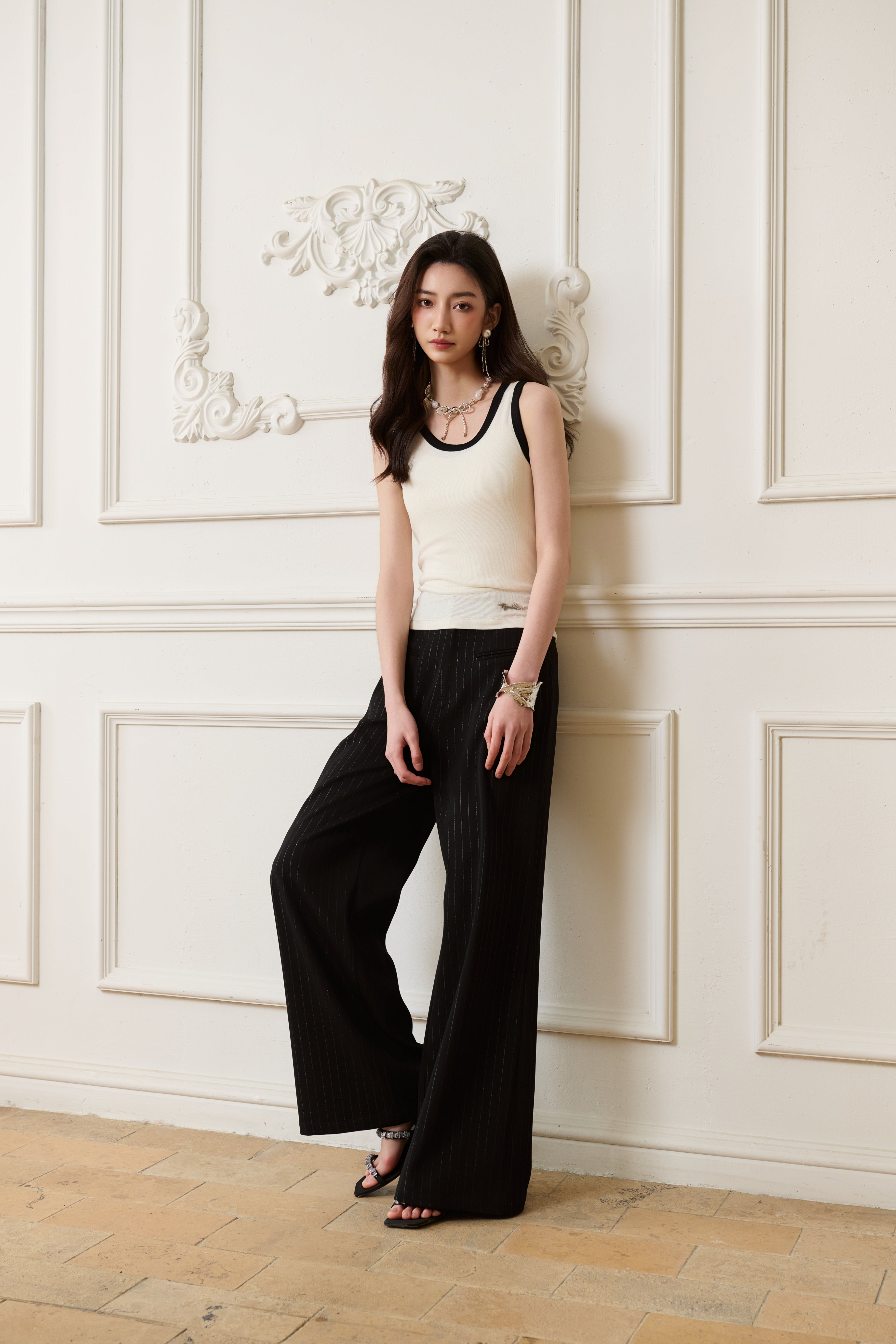 Black Striped Trousers