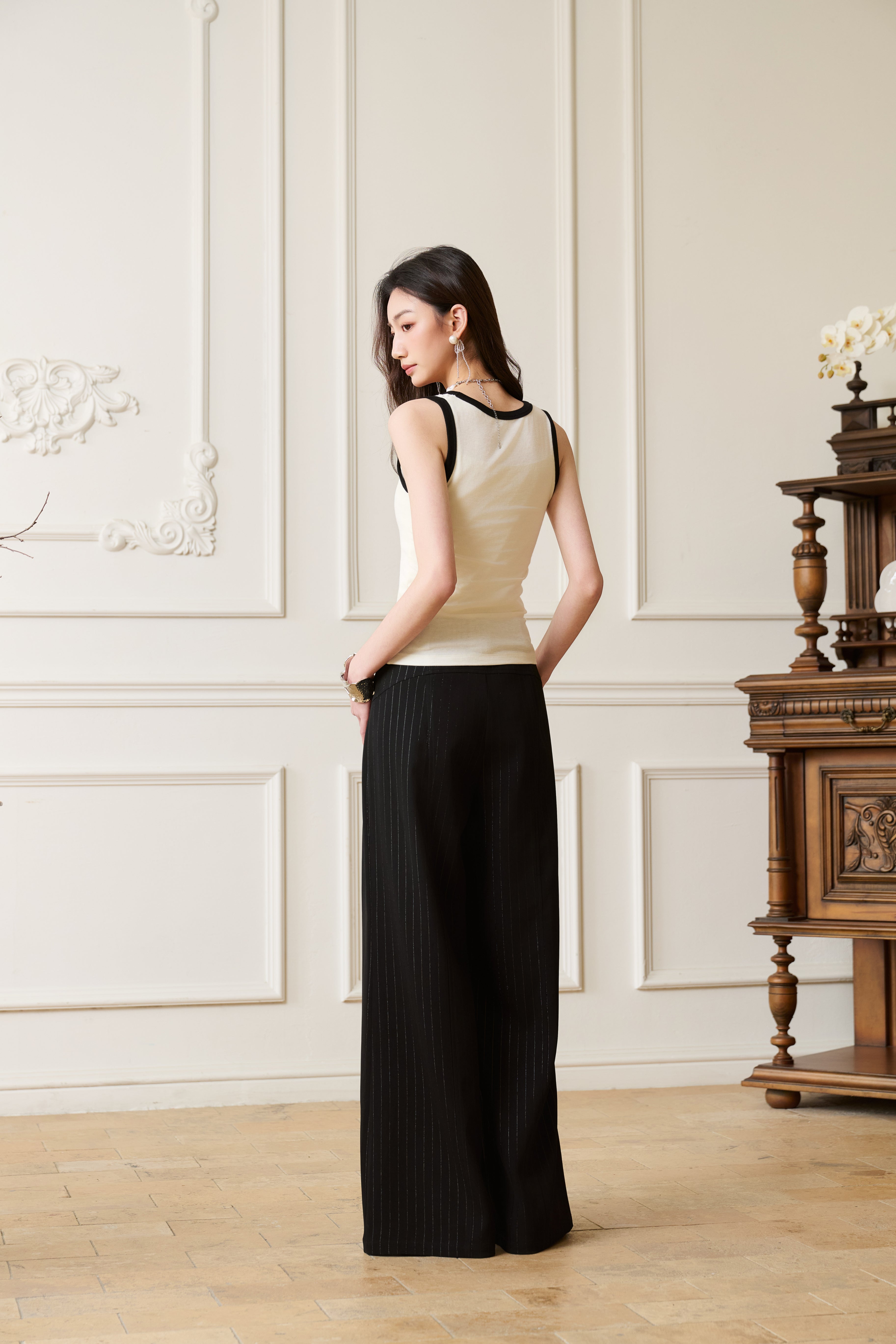 Black Striped Trousers