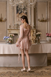 Pink Silk Lotus Ribbon Dress
