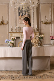 Pink Two-piece Long Sleeve Top