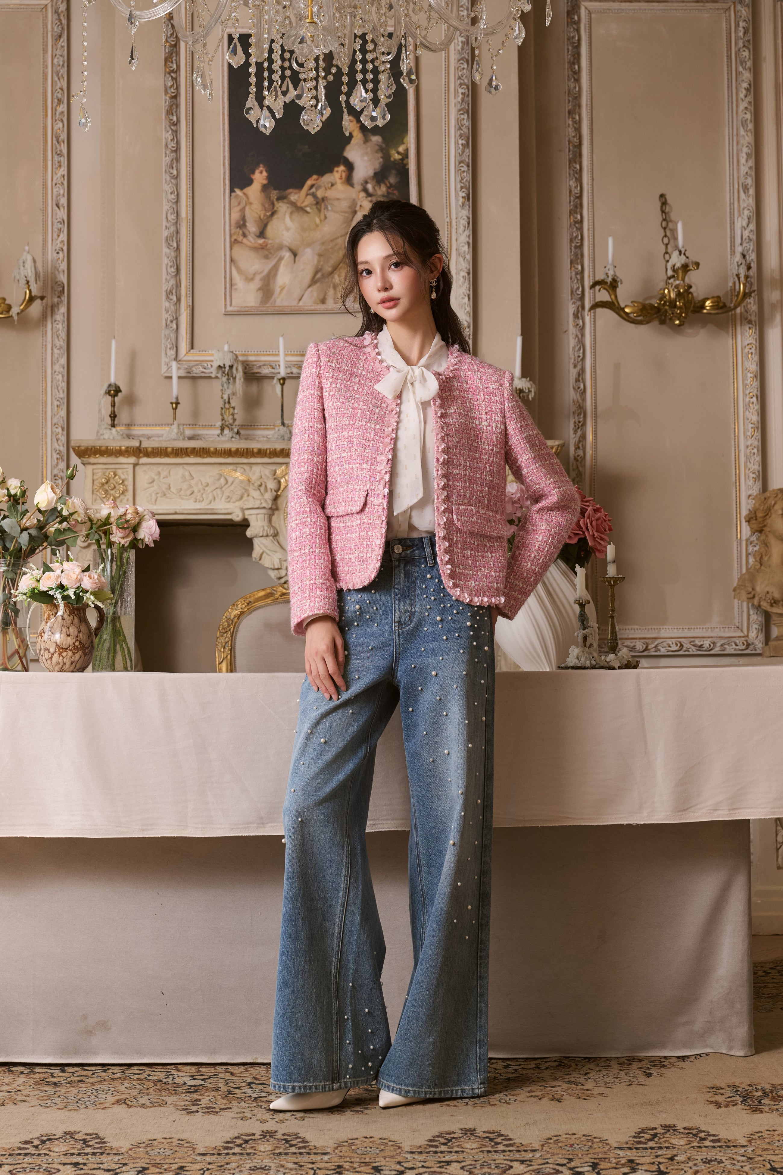 Pink Wool Tweed Jacket