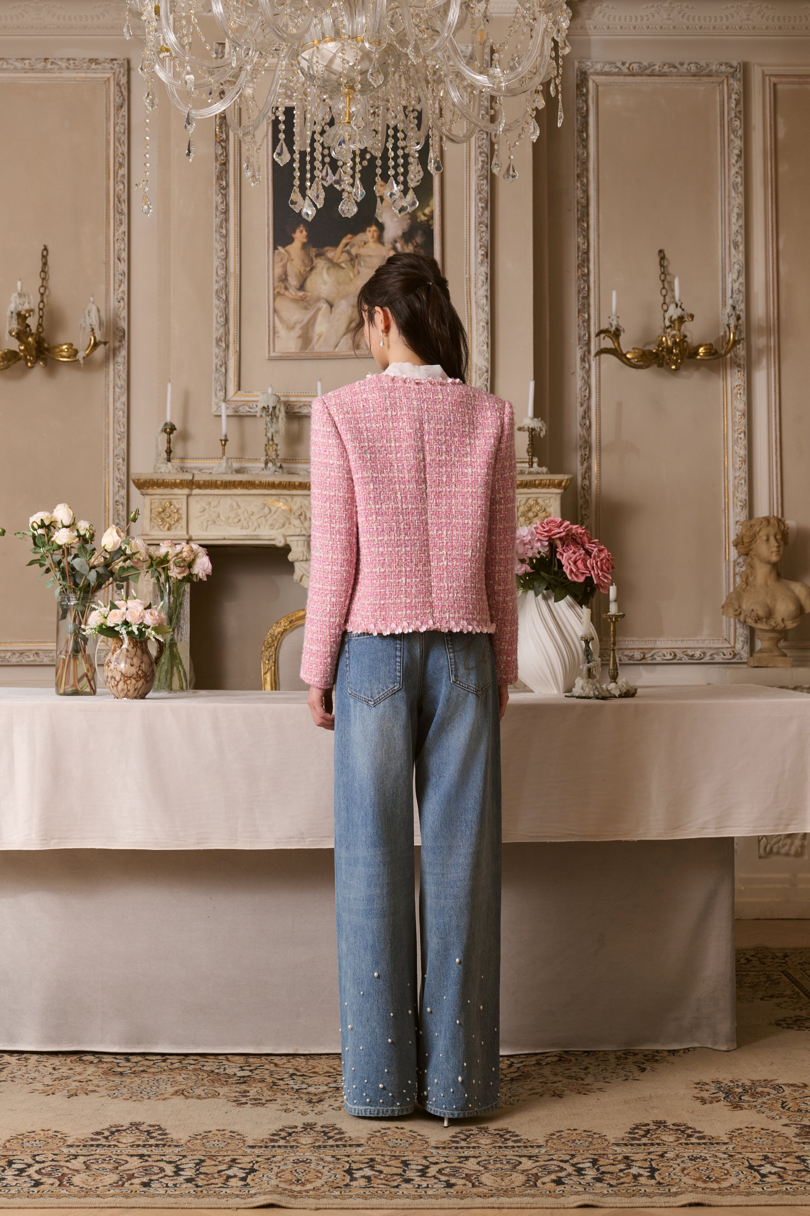 Pink Wool Tweed Jacket