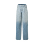 Blue Gradient Diamond Straight Jeans