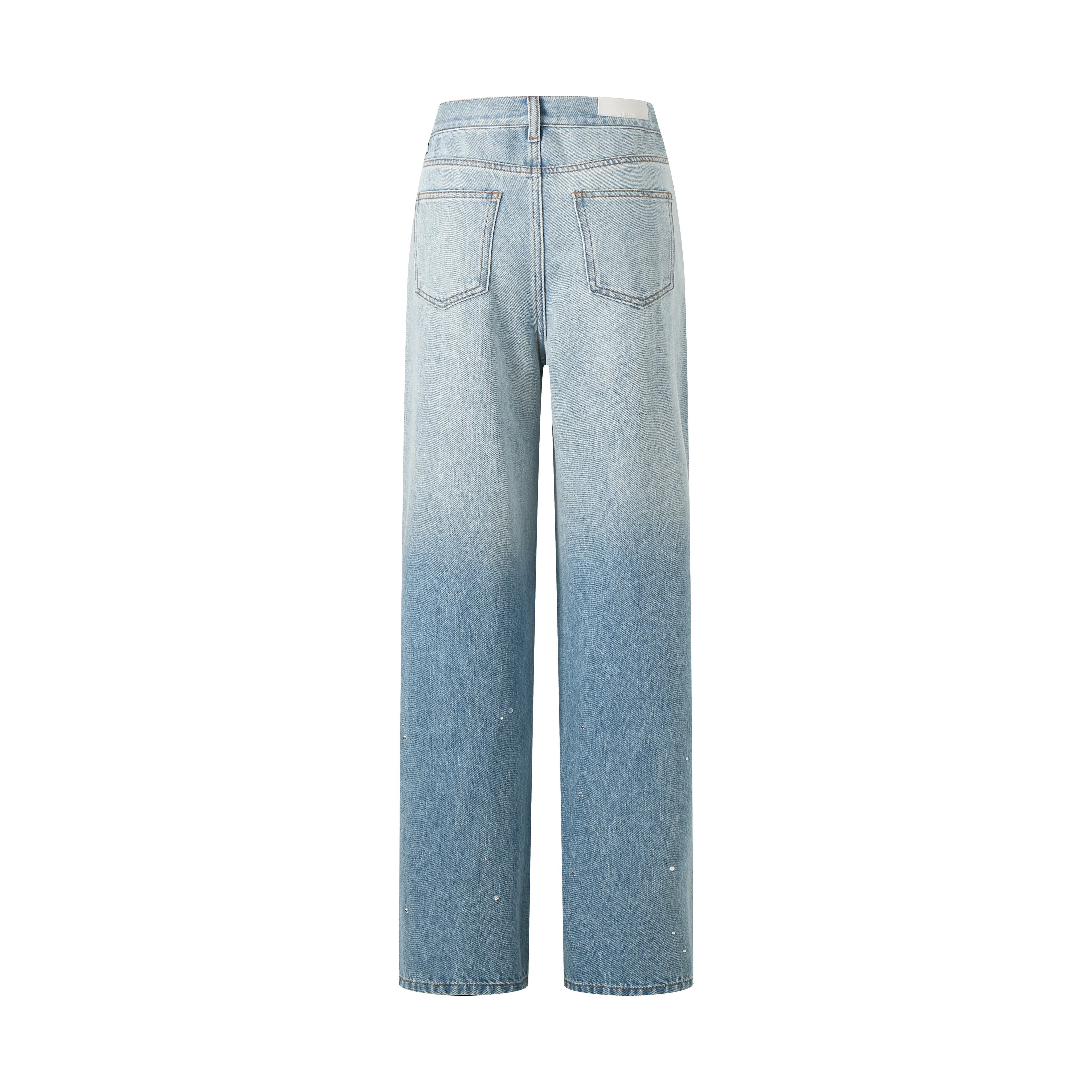 Blue Gradient Diamond Straight Jeans