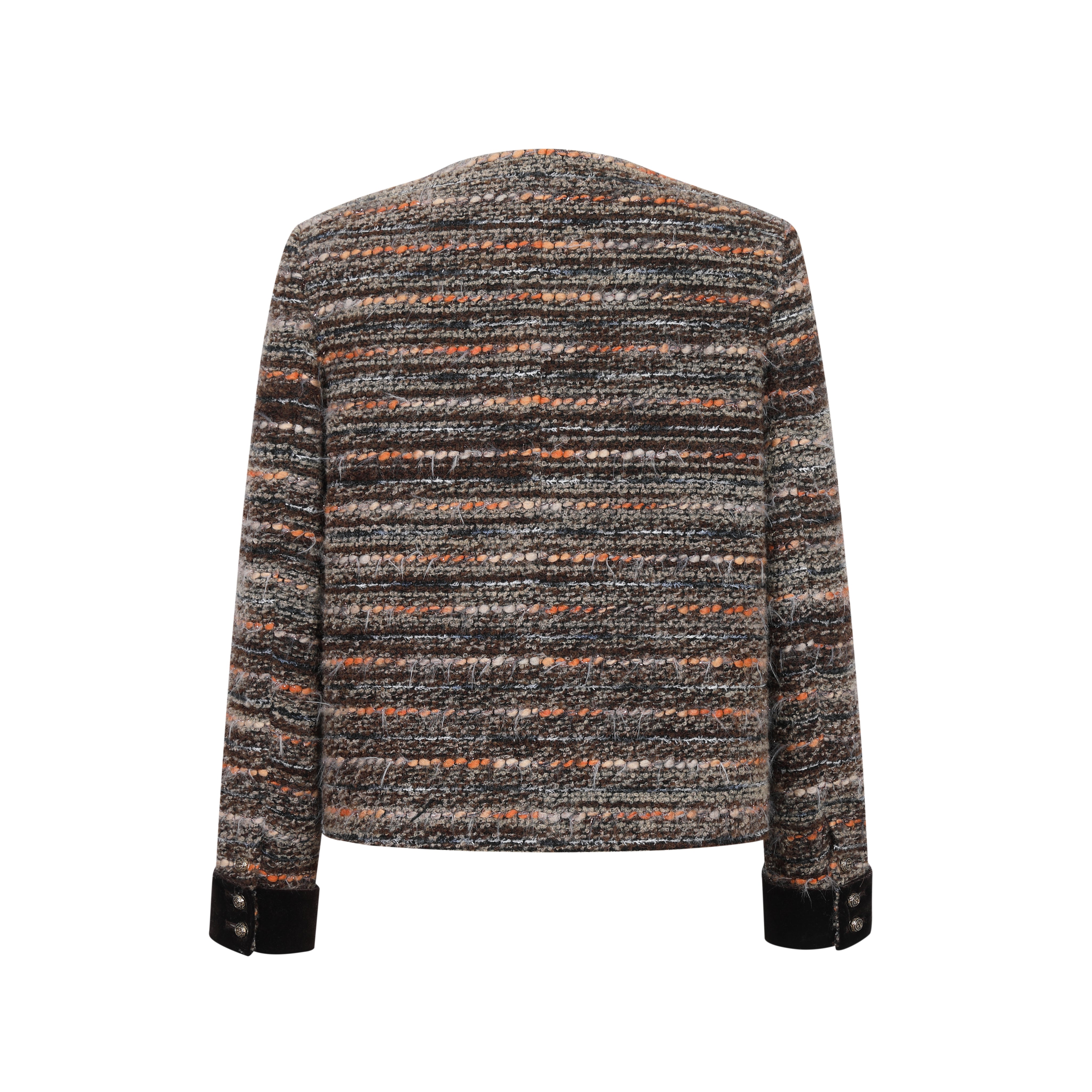 Brown Mixed Woven Pattern Chanel-style Jacket