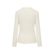 White Plush Collar Top