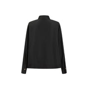 Black Satin Sheen Irregular Shirt
