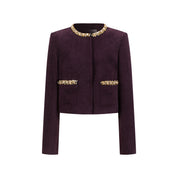 Purple Hand-sewn Diamond Chain Chanel Style Jacket