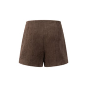 Brown Hand-sewn Diamond Chain A-line Shorts