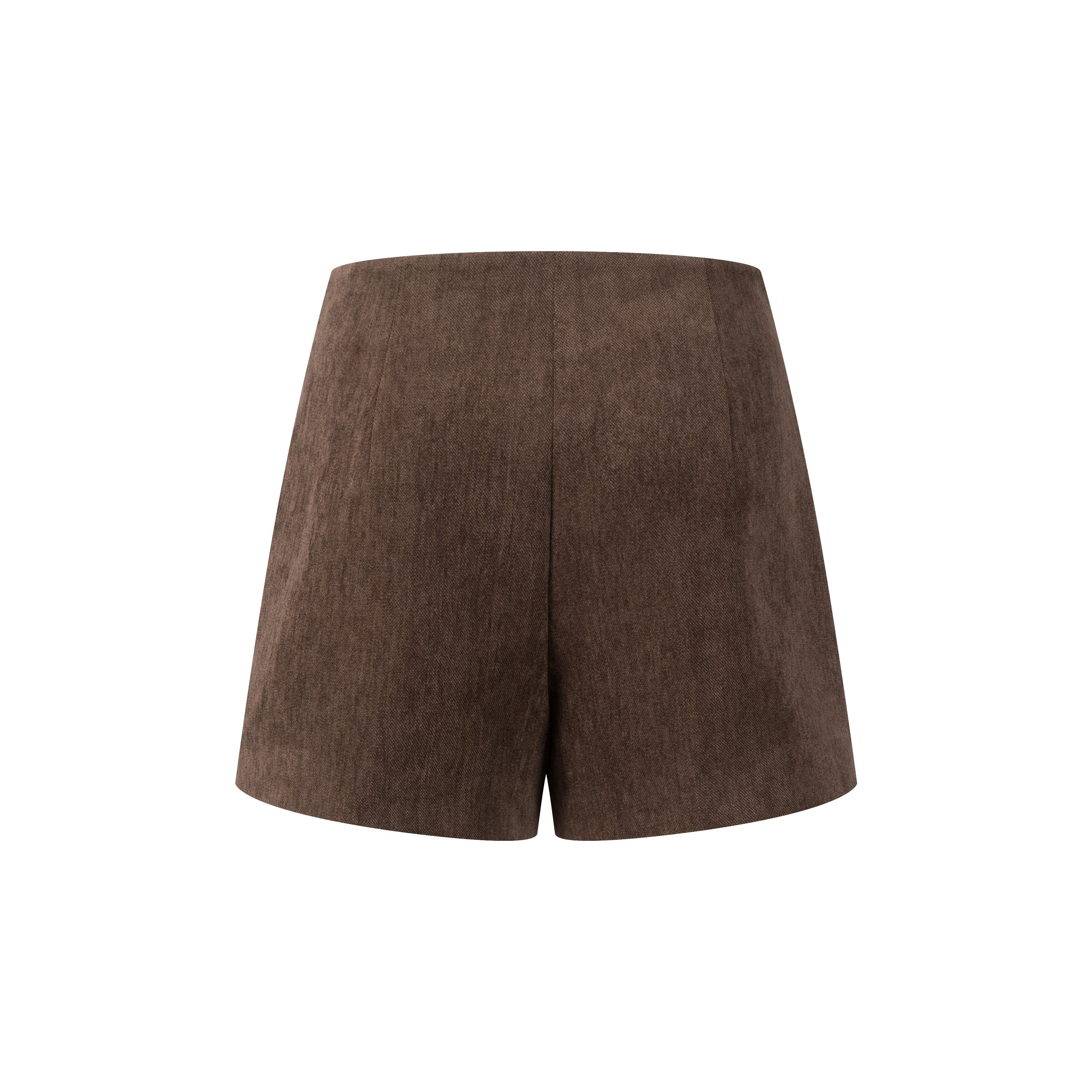 Brown Hand-sewn Diamond Chain A-line Shorts