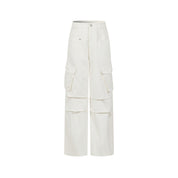 White Cargo Straight Jeans