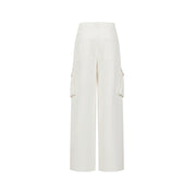 White Cargo Straight Jeans