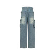 Blue Cargo Straight Jeans