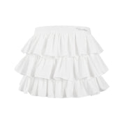 White Logo Rhinestone Puffy Culotte
