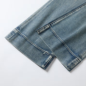 Blue Denim Jean with Black Paisley Belt