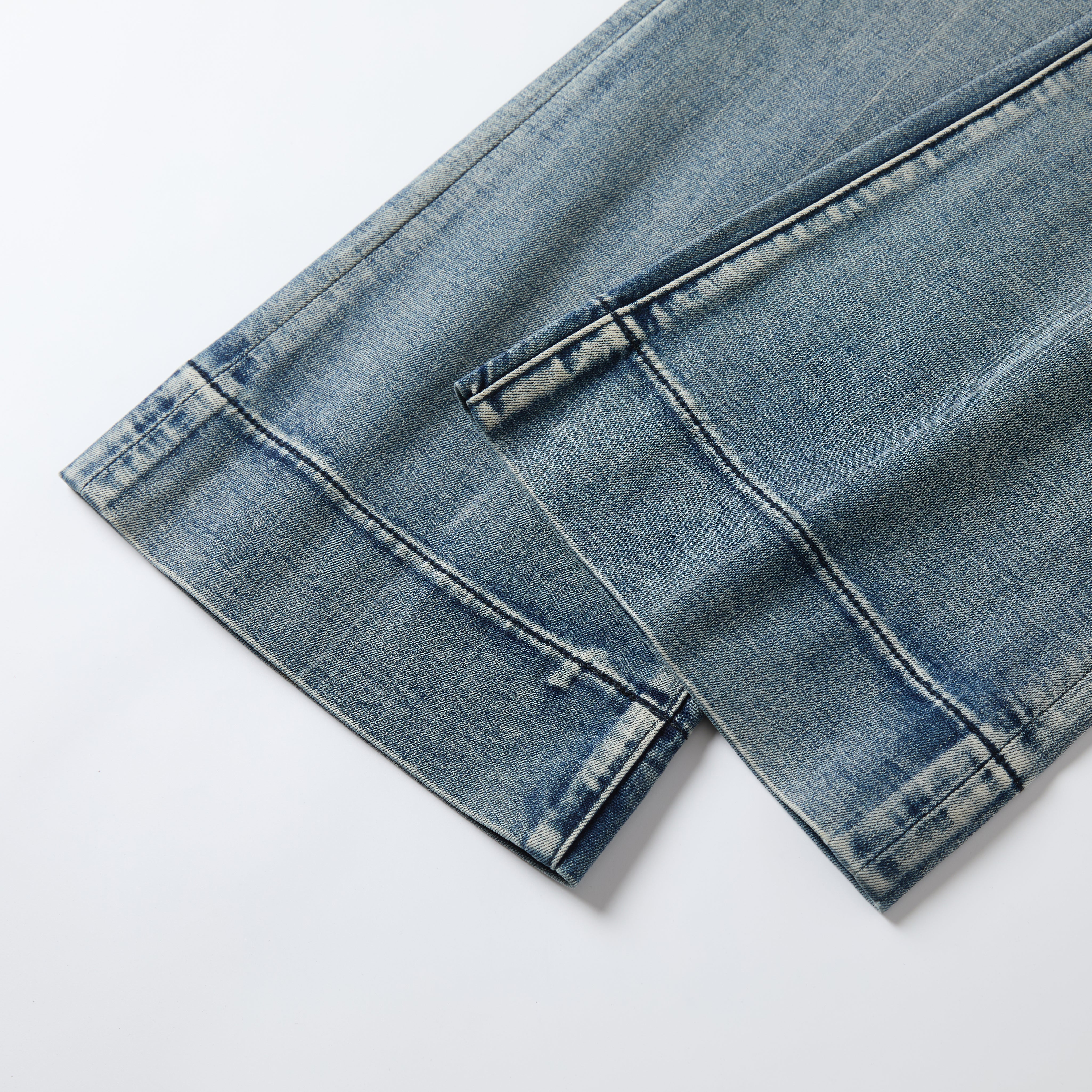 Blue Denim Jean with Black Paisley Belt
