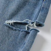 Blue Denim Jean with Pink Paisley Belt