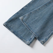 Blue Denim Jean with Pink Paisley Belt