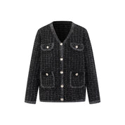 Black V-neck Knitted Cardigan