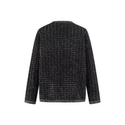 Black V-neck Knitted Cardigan