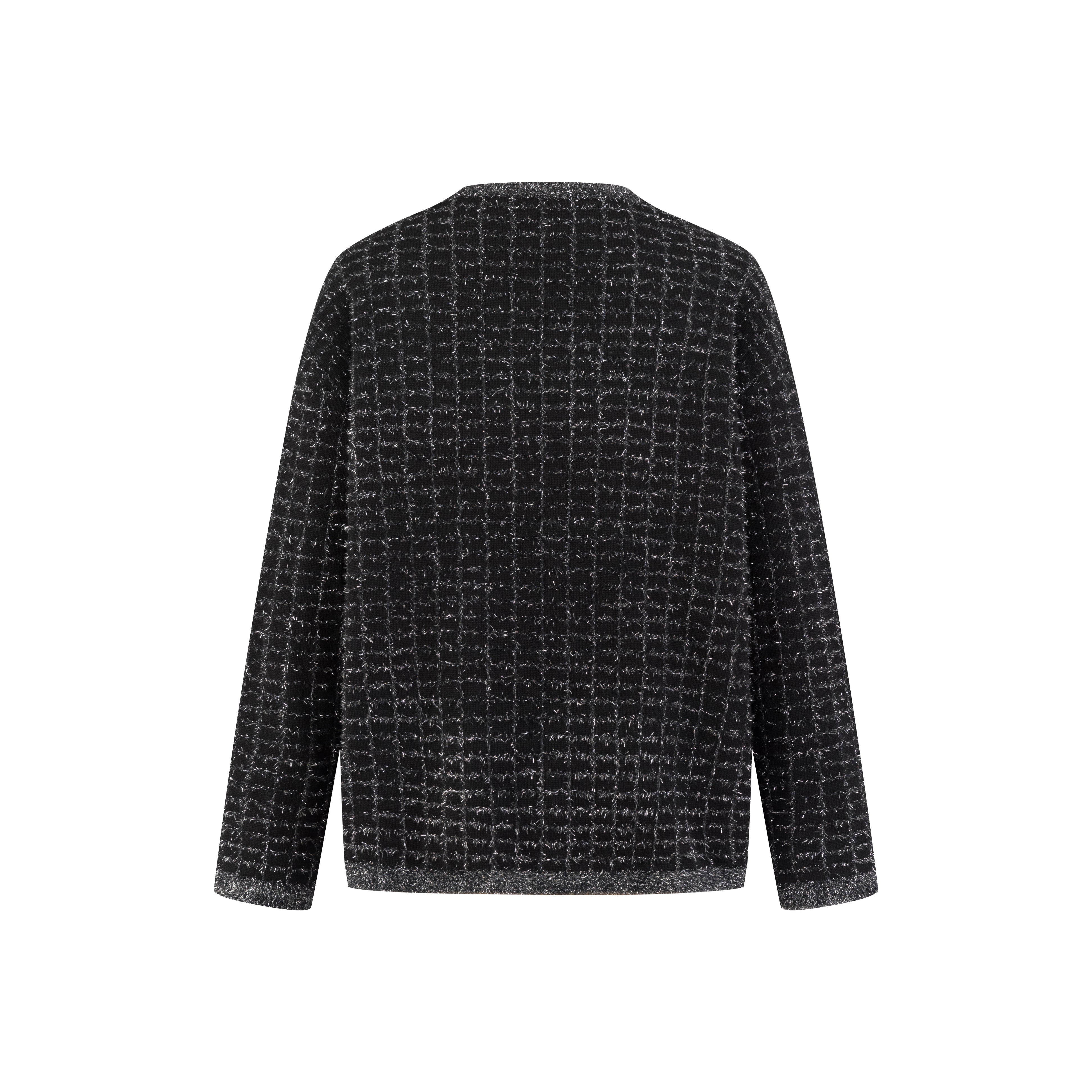 Black V-neck Knitted Cardigan