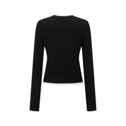 Black Two-piece Embroidered V-neck Cardigan