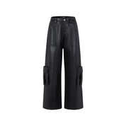 Black Retro Leather Pants