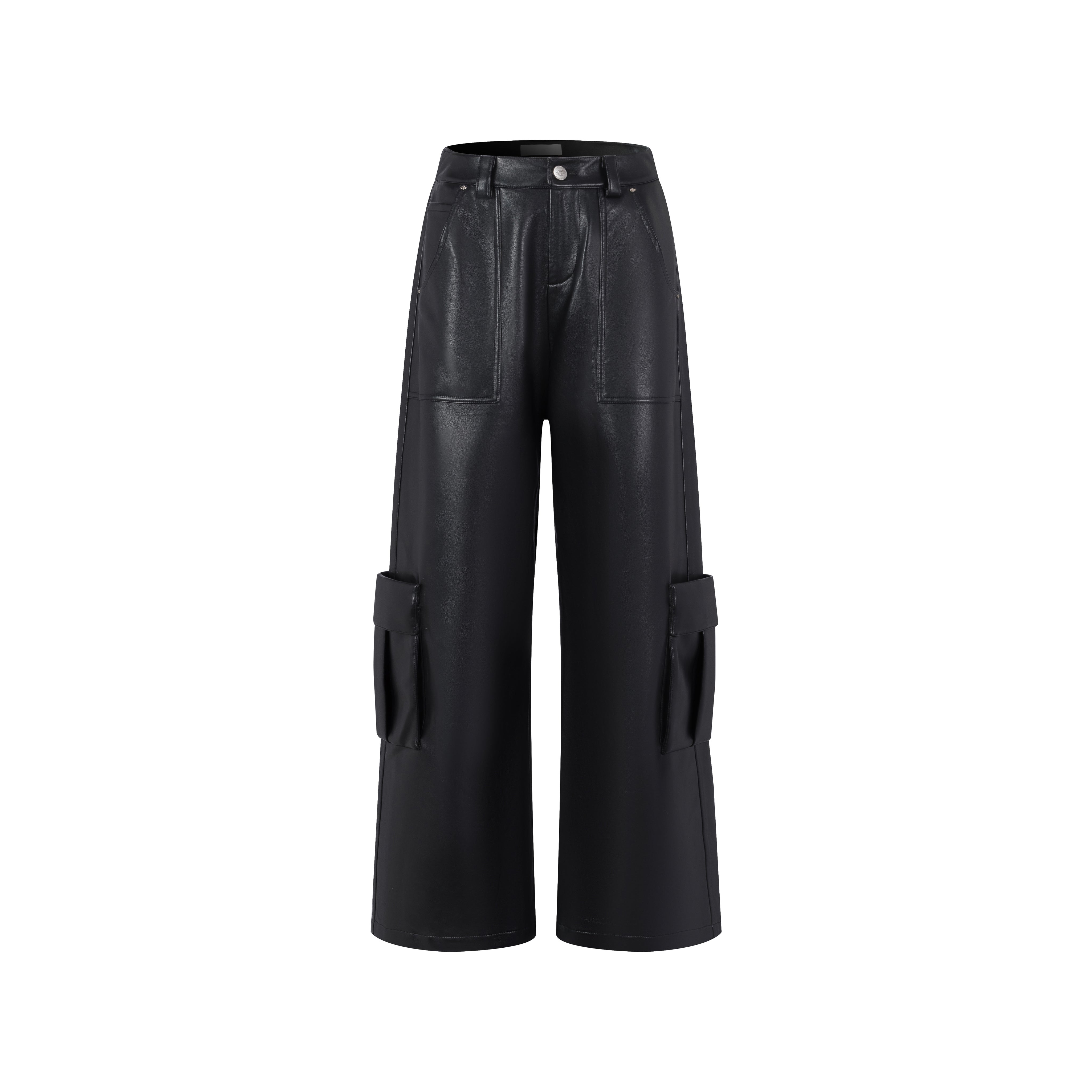 Black Retro Leather Pants