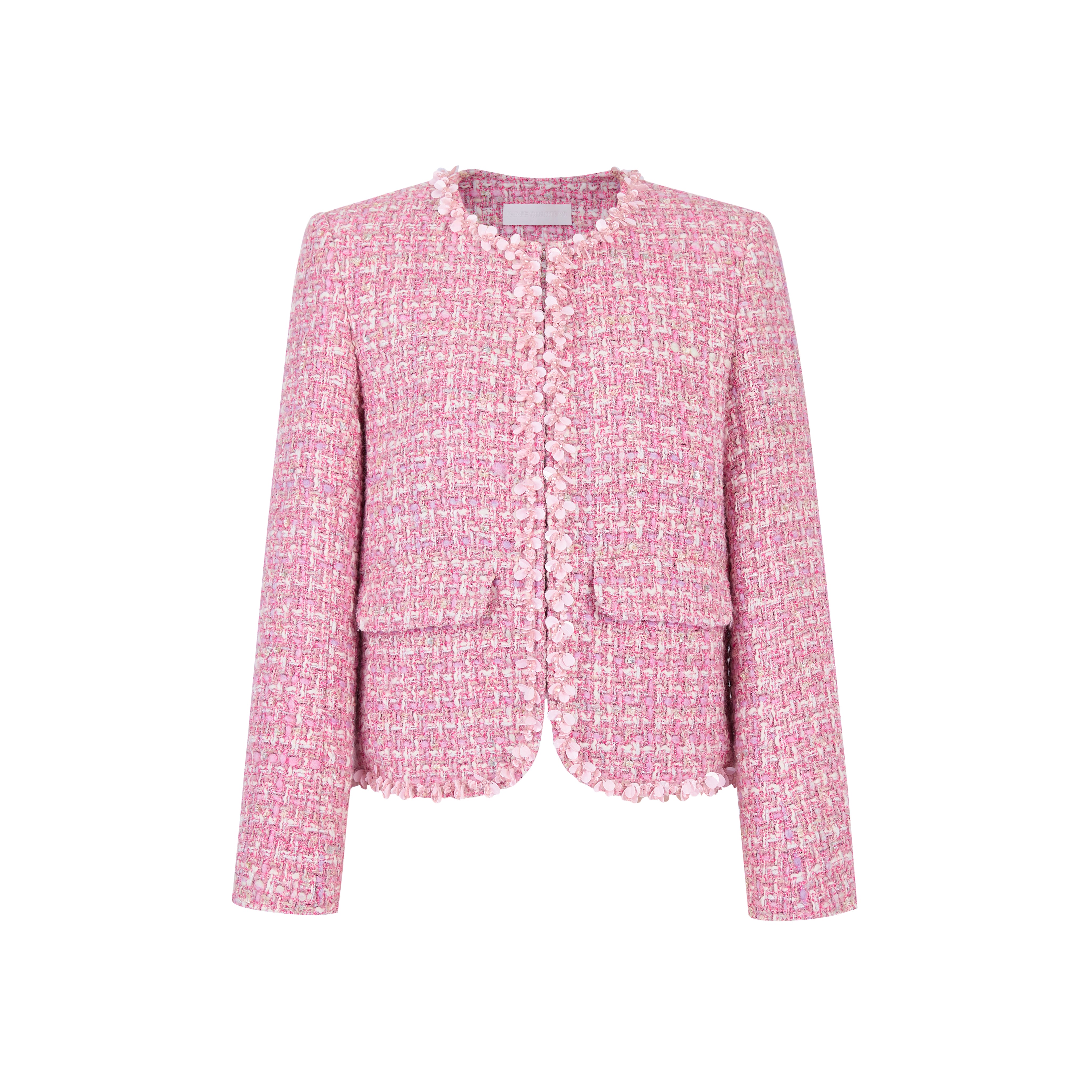 Pink Wool Tweed Jacket