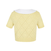 Yellow Hollow Short-sleeved Wool Shirt
