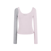 Pink Modal Layered Long Sleeve Top